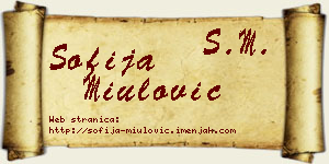 Sofija Miulović vizit kartica